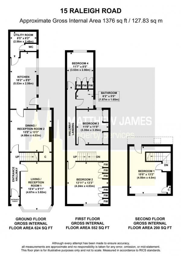 Floor Plan Image for 4 Bedroom Terraced House for Sale in Raleigh Road, Stoke, Coventry *Vacant property*