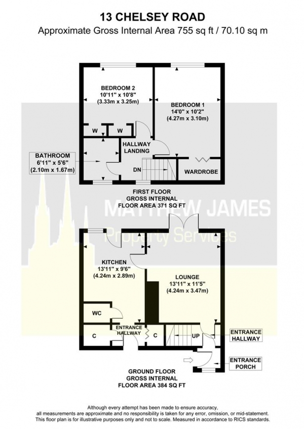 Floor Plan Image for 2 Bedroom Terraced House for Sale in Chelsey Road, Coventry ***No Chain***