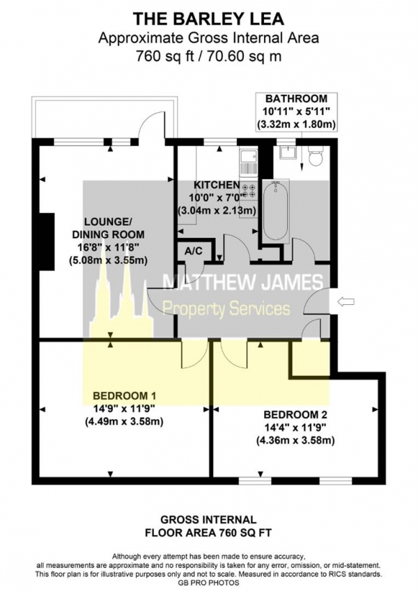 Floor Plan Image for 2 Bedroom Flat for Sale in The Barley Lea, Coventry