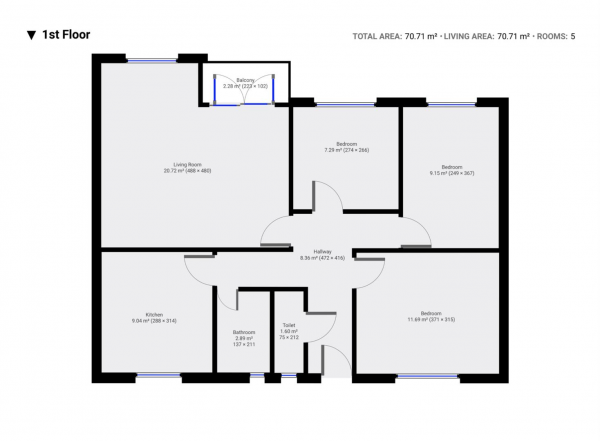 Floor Plan Image for 3 Bedroom Flat for Sale in Fairclough Street, London