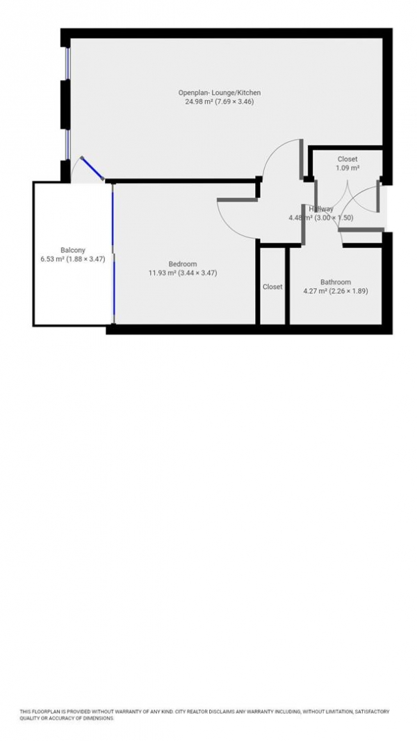 Floor Plan Image for 1 Bedroom Flat to Rent in 176 Harford Street, London