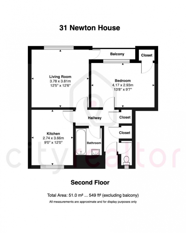 Floor Plan Image for 1 Bedroom Property for Sale in Cornwall Street, London