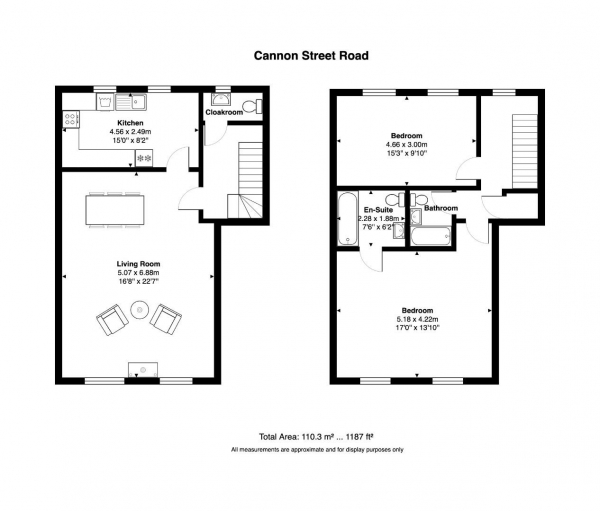 Floor Plan Image for 2 Bedroom Flat for Sale in Cannon Street Road, London