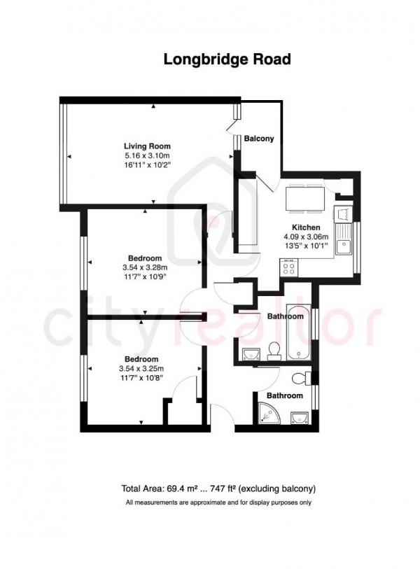 Floor Plan Image for 2 Bedroom Flat for Sale in Longbridge Road, Barking