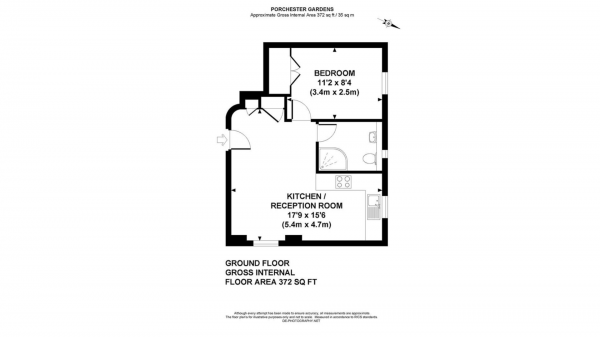 Floor Plan Image for 1 Bedroom Flat for Sale in Porchester Gardens, London