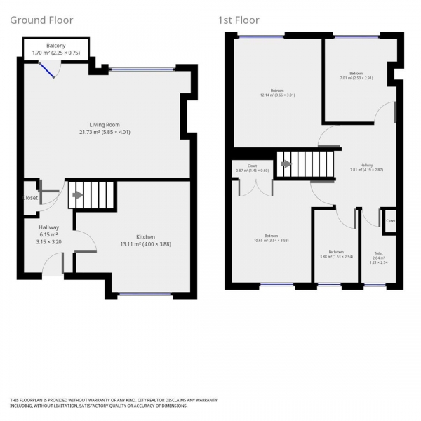 Floor Plan Image for 3 Bedroom Flat to Rent in Kirkwall Place, London