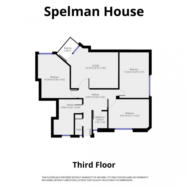 Floor Plan Image for 3 Bedroom Flat to Rent in Spelman Street, London