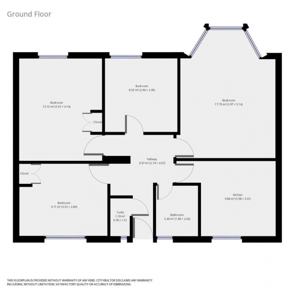 Floor Plan Image for 3 Bedroom Flat to Rent in Prusom Street, London