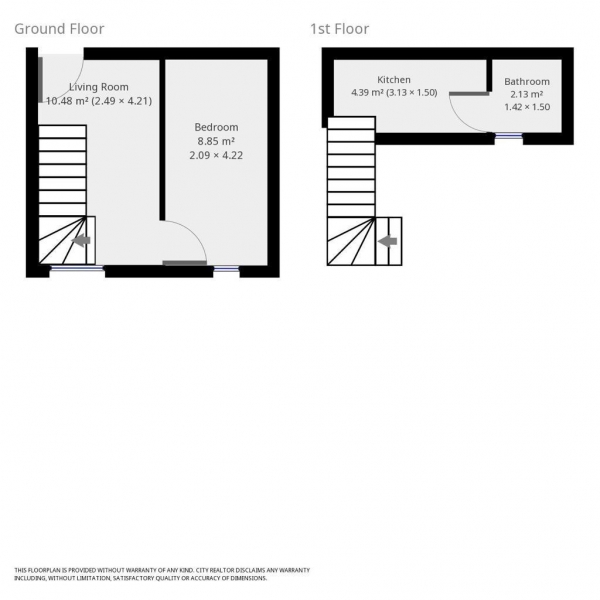 Floor Plan Image for 1 Bedroom Flat to Rent in Rectory Square, London