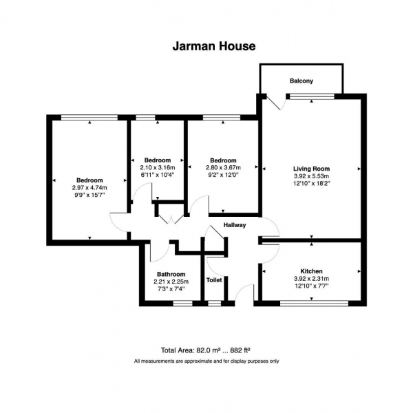Floor Plan Image for 4 Bedroom Flat to Rent in Jubilee Street, Jarman House, London