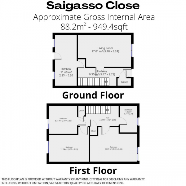 Floor Plan Image for 4 Bedroom Property to Rent in Saigasso Close, London