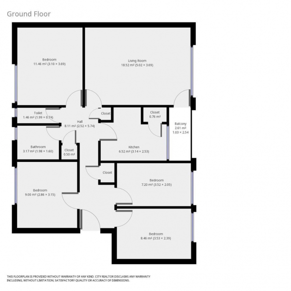 Floor Plan Image for 5 Bedroom Flat to Rent in Christian Street, London