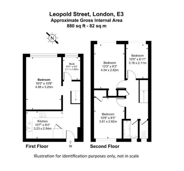 Floor Plan for 4 Bedroom Flat to Rent in Leopold Street, London, E3, 4LA - £692 pw | £3000 pcm