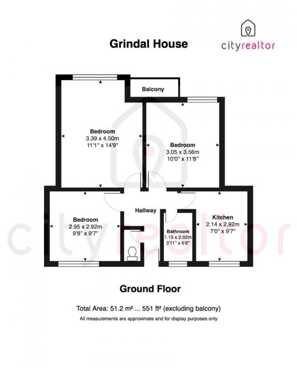 Floor Plan for 3 Bedroom Flat to Rent in Darling Row, London, E1, 5RW - £577 pw | £2500 pcm