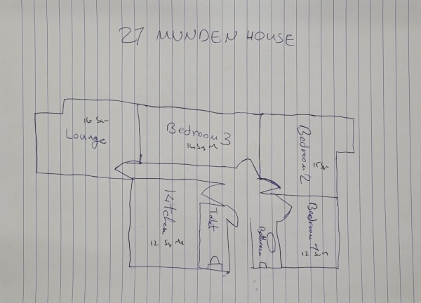 Floor Plan for 3 Bedroom Property to Rent in Bromley High Street, London, E3, 3BE - £623 pw | £2700 pcm