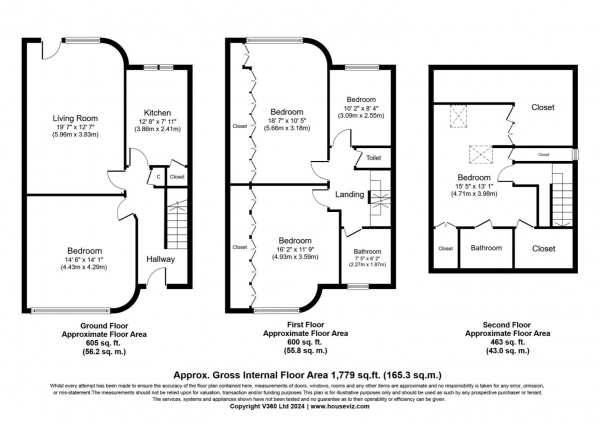 Floor Plan Image for 5 Bedroom Property to Rent in Clarence Avenue, London