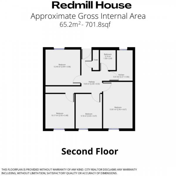 Floor Plan for 4 Bedroom Flat to Rent in Headlam Street, London, E1, 5PU - £646 pw | £2800 pcm