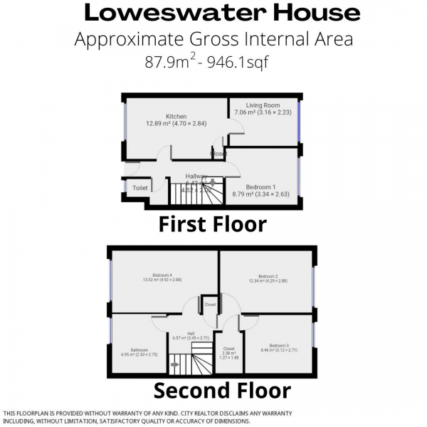 Floor Plan Image for 4 Bedroom Flat to Rent in Southern Grove, London