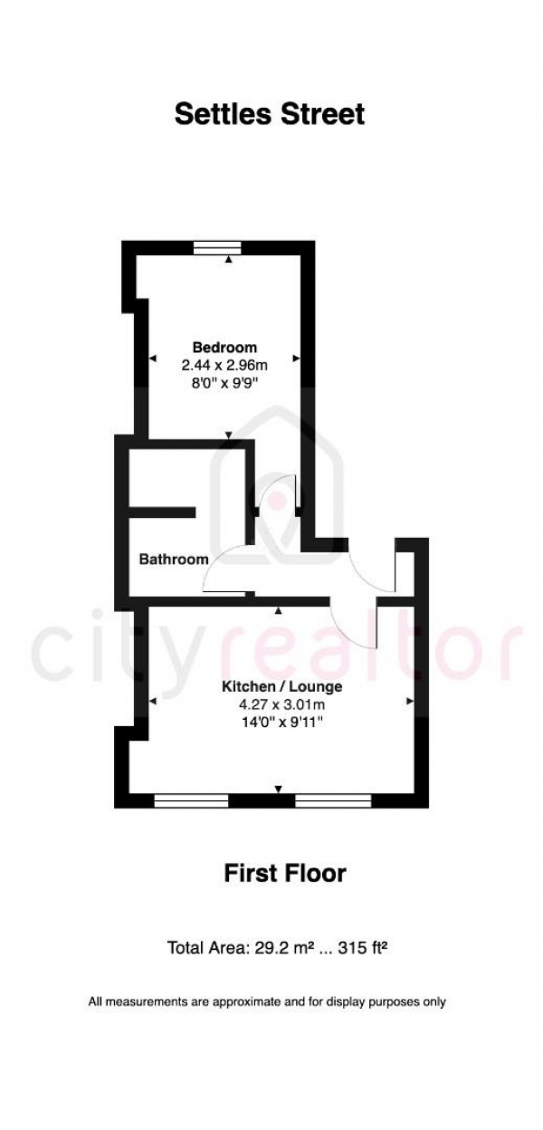 Floor Plan Image for 1 Bedroom Flat to Rent in Settles Street, London