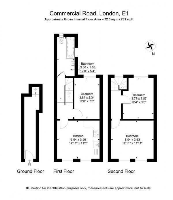 Floor Plan Image for 5 Bedroom Property to Rent in Commercial Road, London