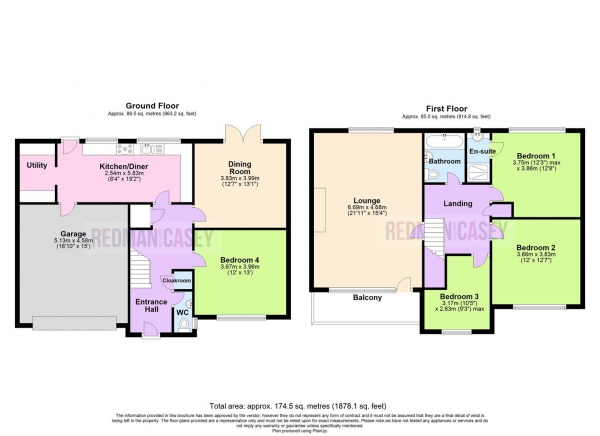 Floor Plan for 4 Bedroom Detached House for Sale in Sudbury Drive, Lostock, Bolton, BL6, 4PP - OIRO &pound400,000