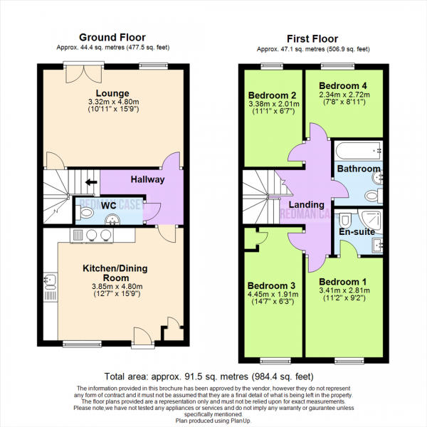 Floor Plan Image for 4 Bedroom Town House for Sale in Mill View Lane, Arcon Village, Horwich