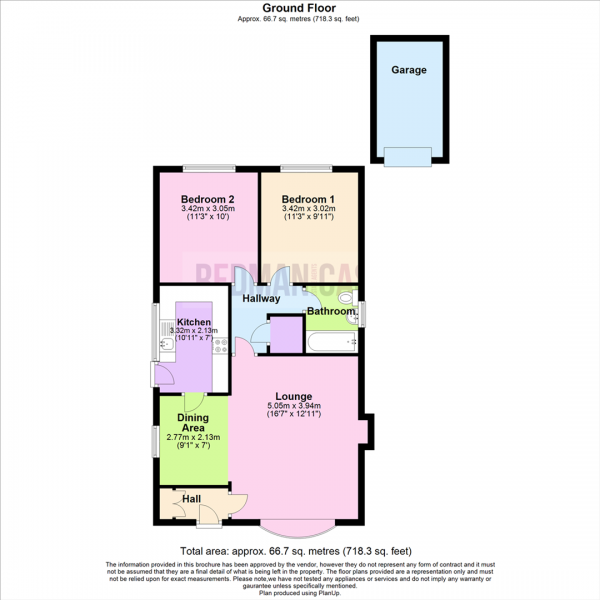 Floor Plan Image for 2 Bedroom Property for Sale in Sandringham Close, Adlington, Chorley