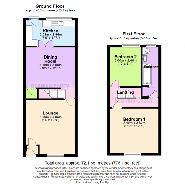 Floor Plan Image for 2 Bedroom Terraced House for Sale in Morris Green Lane, Bolton