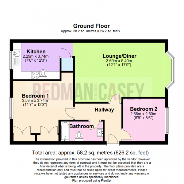 Floor Plan Image for 2 Bedroom Apartment for Sale in Royal Court Drive, Bolton