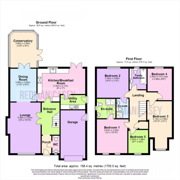 Floor Plan for 5 Bedroom Detached House for Sale in Butterwick Fields, Horwich, Bolton, BL6, 5GZ - OIRO &pound339,995