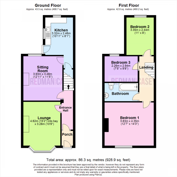 Floor Plan Image for 3 Bedroom Property for Sale in Victoria Road, Horwich, Bolton