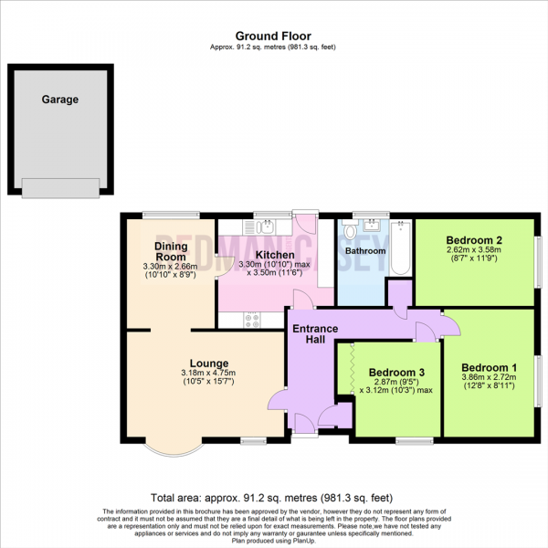 Floor Plan Image for 3 Bedroom Property for Sale in Lymbridge Drive, Blackrod, Bolton
