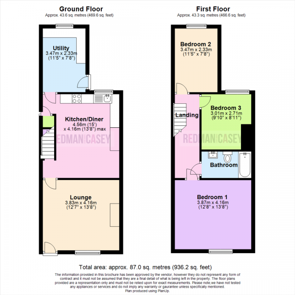 Floor Plan Image for 3 Bedroom Terraced House for Sale in George Street, Horwich, Bolton