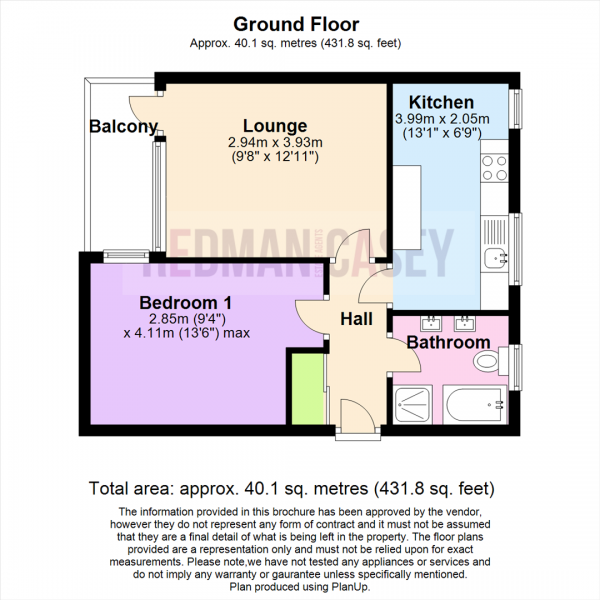 Floor Plan Image for 1 Bedroom Flat for Sale in Hill View Court, Astley Bridge