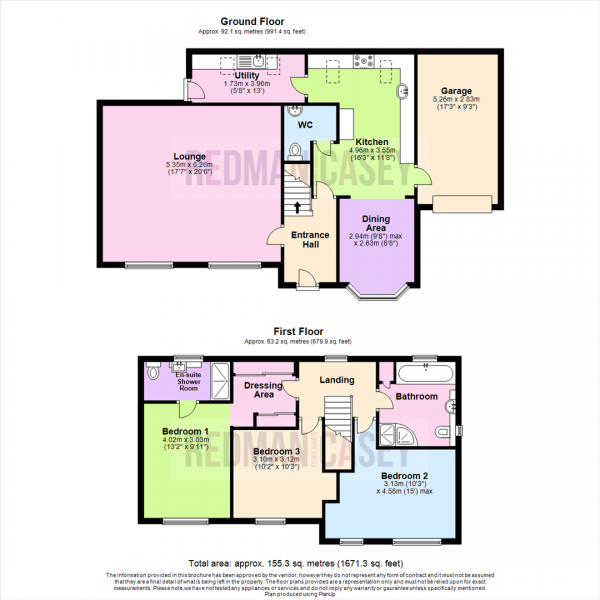 Floor Plan for 3 Bedroom Property for Sale in Somersby Drive, Bromley Cross, Bolton, BL7, 9PX - OIRO &pound350,000