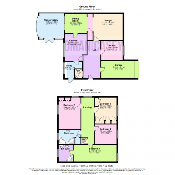 Floor Plan for 4 Bedroom Detached House for Sale in Lakelands Drive, Ladybridge, Bolton, BL3, 4NN - OIRO &pound335,000