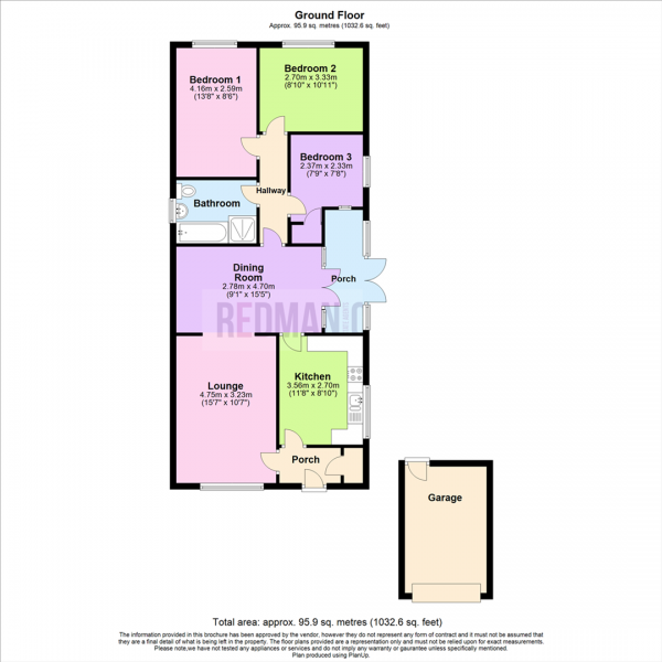 Floor Plan Image for 3 Bedroom Detached Bungalow for Sale in Lymbridge Drive, Blackrod, Bolton