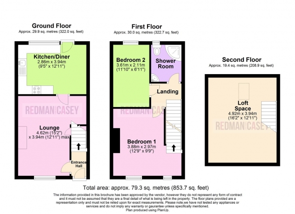Floor Plan for 2 Bedroom Terraced House for Sale in Oxford Grove, Bolton, BL1, 4JH - OIRO &pound100,000