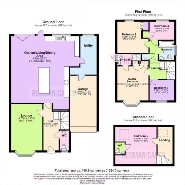 Floor Plan for 5 Bedroom Detached House for Sale in Crowborough Close, Lostock, Bolton, BL6, 4LZ - OIRO &pound350,000