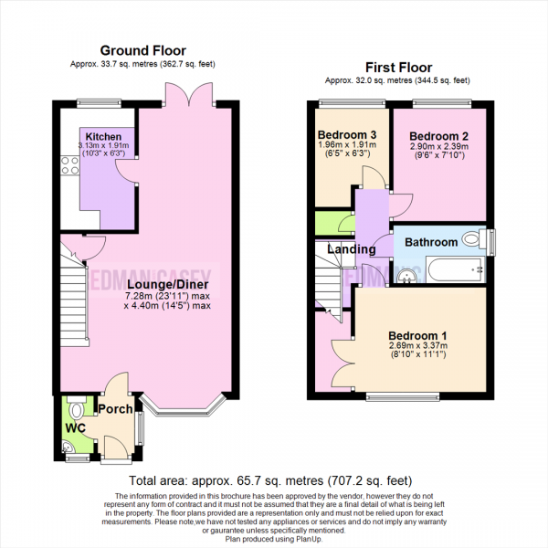 Floor Plan for 3 Bedroom Detached House for Sale in Napier Drive, Horwich, BL6, 6FZ - OIRO &pound169,950