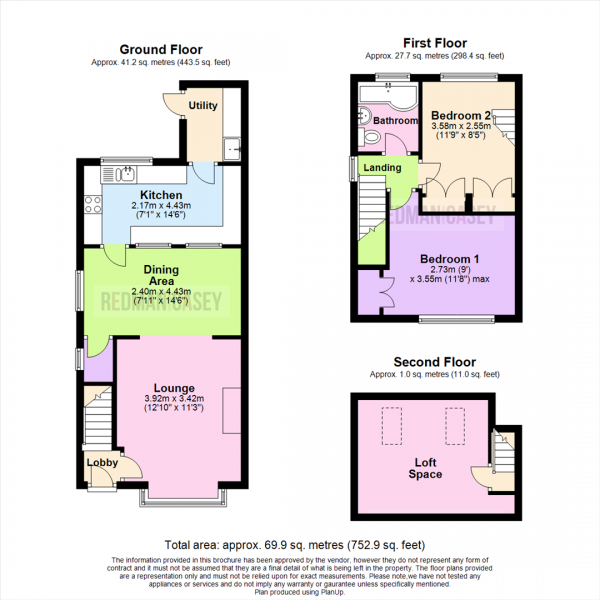 Floor Plan for 2 Bedroom End of Terrace House for Sale in Manchester Road, Blackrod, Bolton, BL6, 5SW - OIRO &pound145,000