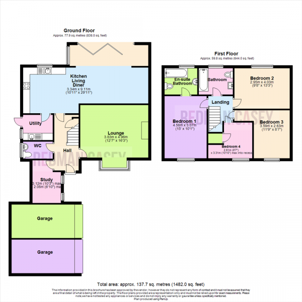 Floor Plan for 4 Bedroom Detached House for Sale in Avonhead Close, Horwich, Bolton, BL6, 5QD - OIRO &pound320,000