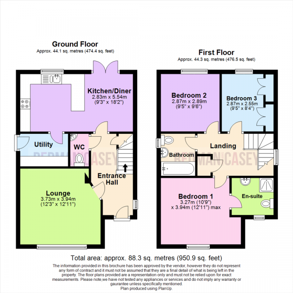 Floor Plan Image for 3 Bedroom Detached House for Sale in Harrier Close, Lostock, Bolton