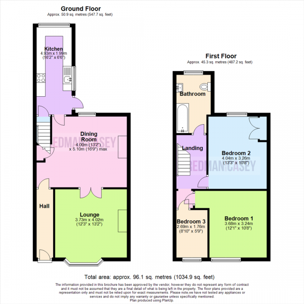 Floor Plan Image for 3 Bedroom Terraced House for Sale in Grimeford Lane, Anderton, Chorley