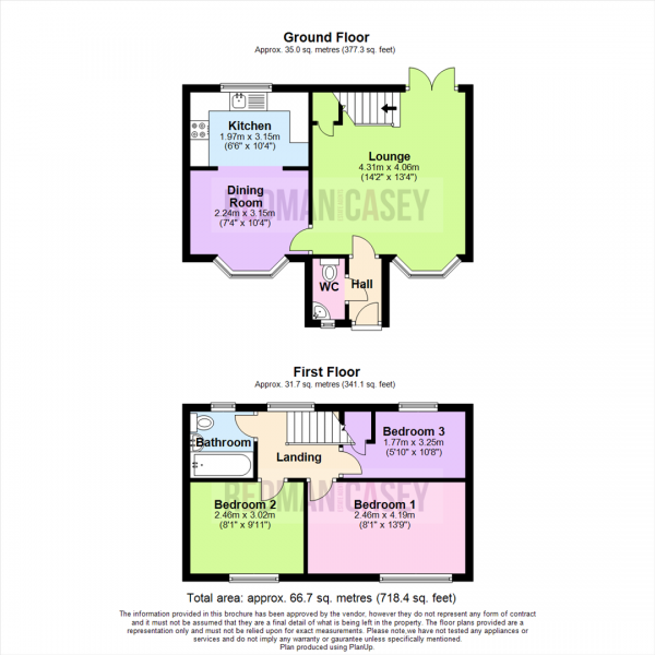Floor Plan Image for 3 Bedroom Property for Sale in Napier Drive, Horwich, Bolton