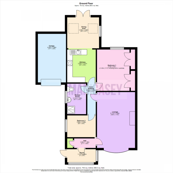 Floor Plan Image for 2 Bedroom Semi-Detached Bungalow for Sale in Medway Close, Horwich