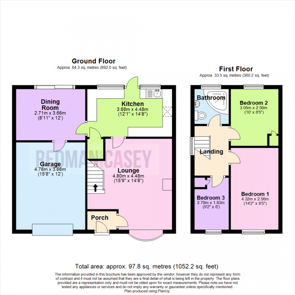Floor Plan Image for 3 Bedroom Semi-Detached House for Sale in Fryent Close, Blackrod, Bolton