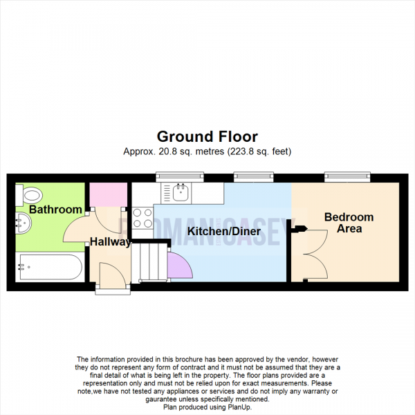 Floor Plan for 1 Bedroom Flat for Sale in Holden Mill, Sharples, Bolton, BL1, 7PN -  &pound67,950