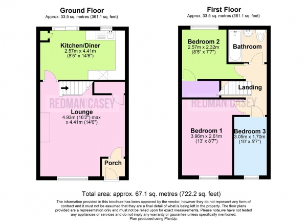 Floor Plan Image for 3 Bedroom Property for Sale in Mottram Street, Horwich, Bolton