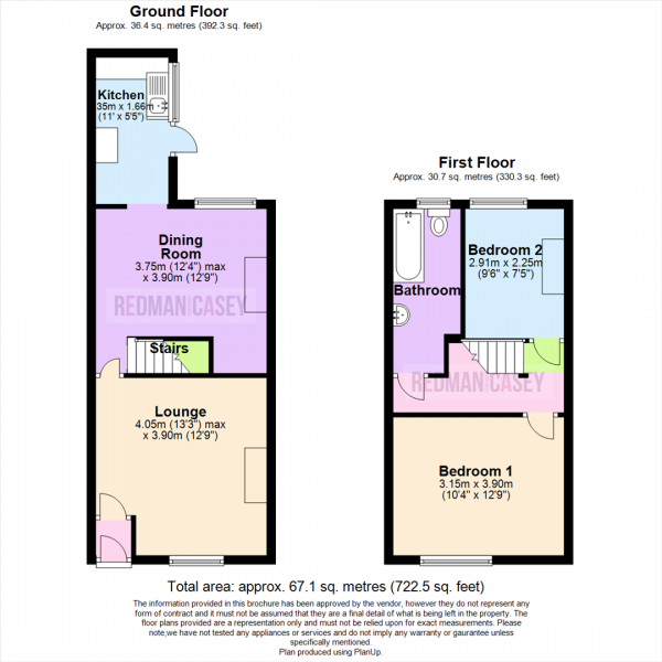 Floor Plan for 2 Bedroom Terraced House for Sale in Catherine Street East, Horwich, BL6, 7JZ - OIRO &pound119,995